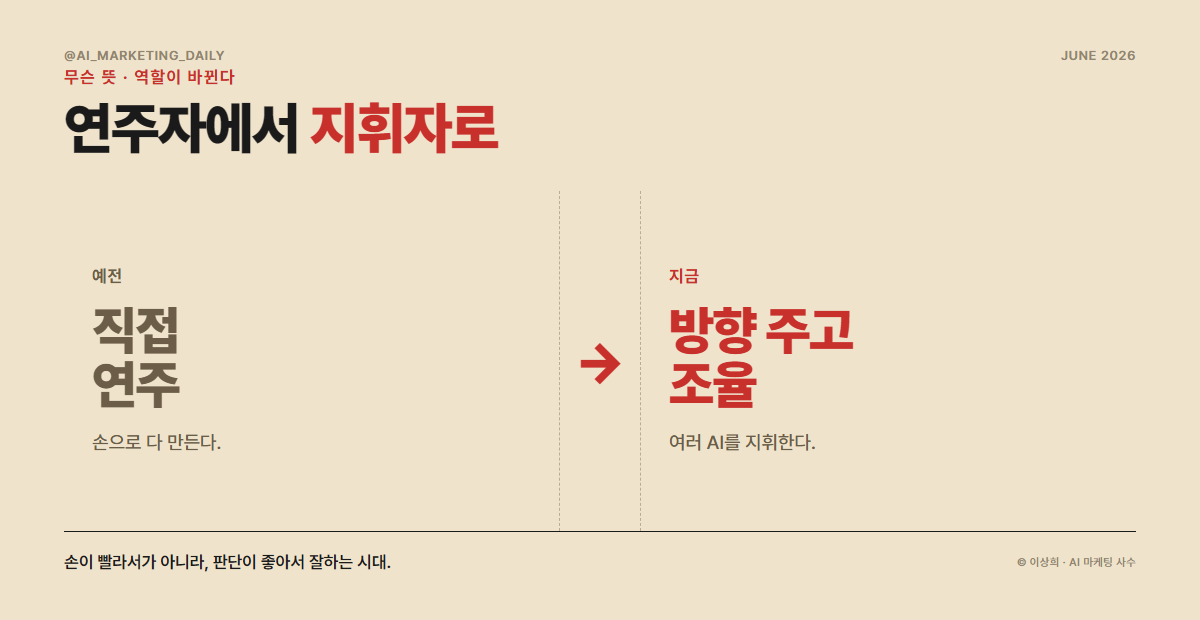 사람은 코딩이 아니라 방향 설정과 지휘에 집중한다